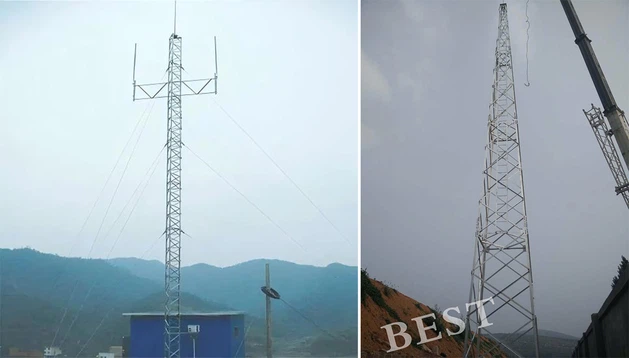 Self-supporting Telecommunication Guyed Wire Steel Lattice Tower detail Self-supporting Telecommunication Guyed Wire Steel Lattice Tower detail