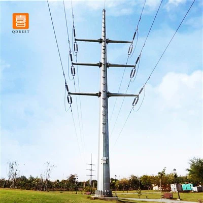 Galvanized Steel Monopole Towers For Transmission Lines