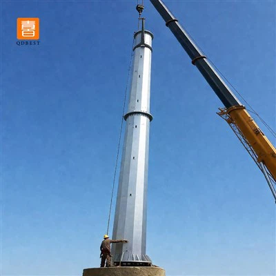 Hot Dip Galvanized Single Tube Steel Pipe Tower
