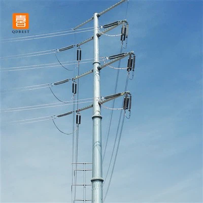 Monopole Galvanized Steel Power Transmission Tower